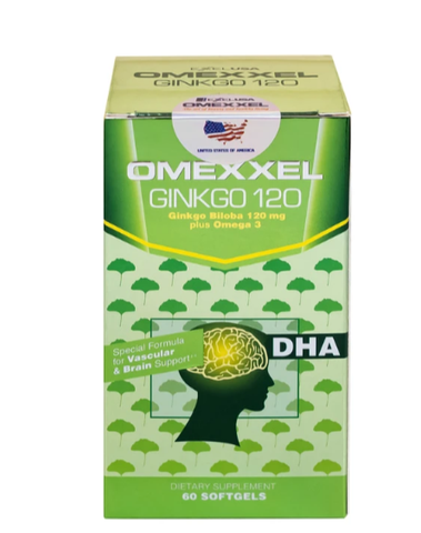 Viên uống hỗ trợ tăng tuần hoàn não, tốt cho tim mạch Omexxel Ginkgo 120 (60 viên)