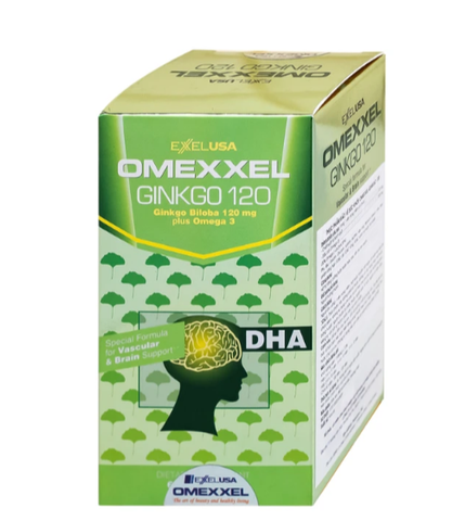 Viên uống hỗ trợ tăng tuần hoàn não, tốt cho tim mạch Omexxel Ginkgo 120 (60 viên)