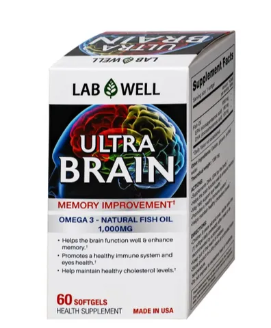 Viên uống bổ não, tốt cho mắt và tim mạch Ultra Brain Lab Well (60 viên)