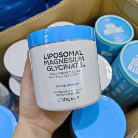 [Hàng xách tay bay Air] Viên uống Codeage Liposomal Magnesium Glycinate |240 viên| Bổ sung Magie - Hỗ trợ chức năng cơ bắp/hệ thần kinh & hệ miễn dịch