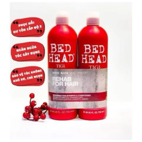 Bộ Dầu Gội Xả Tigi Bed Head Đỏ 750+750ml Siêu Mượt Phục Hồi Hư Tổn 784427