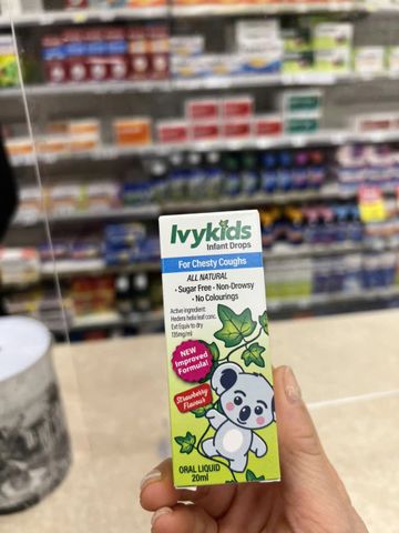 Tinh chất IvyKids Infant Drops for Chesty Coughs |20 mL| Làm dịu cổ họng - Giảm ho hiệu quả & Làm loãng chất dịch nhầy ở đường hô hấp [S/P Chuẩn Úc]