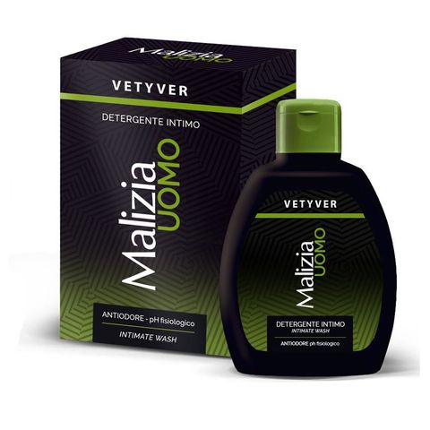 Dung dịch vệ sinh nam Malizia Vetyver Uomo Italia hương hoa cỏ, kháng khuẩn làm sạch Italia 200ml