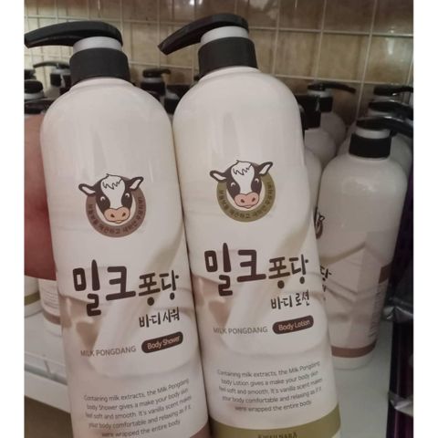Sữa tắm sữa Bò trắng da Milk Pongdang Body Shower dưỡng ẩm, min da Hàn Quốc 1000ml