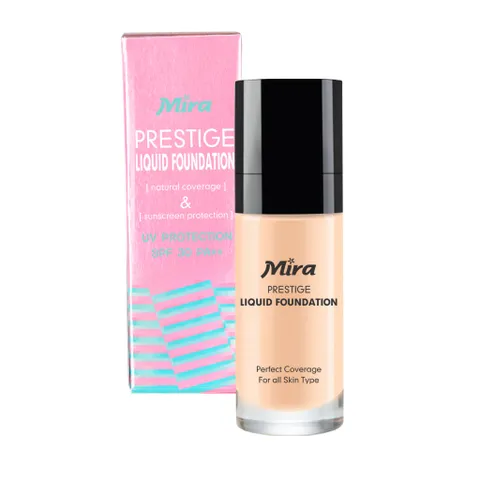 Kem nền mịn da chống nắng Mira Liquid Foundation No.21 (Da trắng) 30ml - Hàng chính hãng