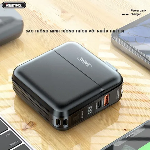 Sạc dự phòng Re Max RPP 20- Cốc sạc kiêm Pin dự phòng 15000 mAh hỗ trợ sạc nhanh PD 3.0 và QC 3.0 F