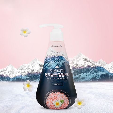 Kem đánh răng thơm miệng thảo dược Pumping Himalaya Pinksalt Hàn Quốc 285g