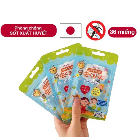 Miếng dán đuổi muỗi PMY Nhật Bản 36 miếng/túi Chống Muỗi, Đuổi Muỗi Tiện Lợi, Hiệu Quả cho trẻ