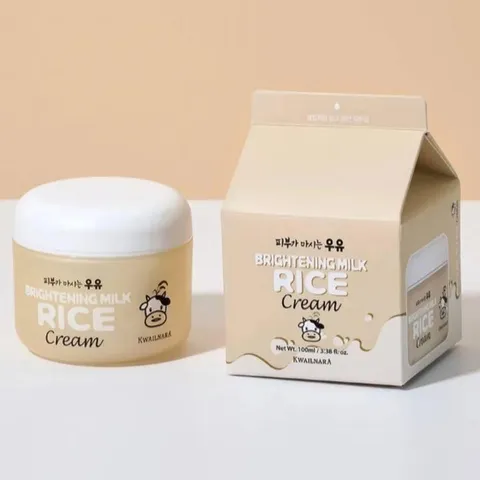 Kem sữa gạo Kwailnara Brightening Milk Rice Cream giúp mờ vết nám và làm đều màu da Hàn Quốc 100ml