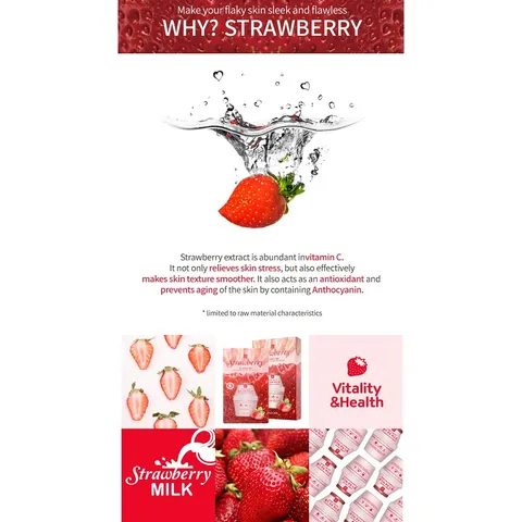 Hộp 10 miếng mặt nạ sữa dâu tái tạo phục hồi làn da hư tổn Kwailnara Strawberry Milk Mask Hàn Quốc 20gr