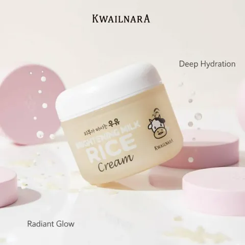 Kem sữa gạo Kwailnara Brightening Milk Rice Cream giúp mờ vết nám và làm đều màu da Hàn Quốc 100ml