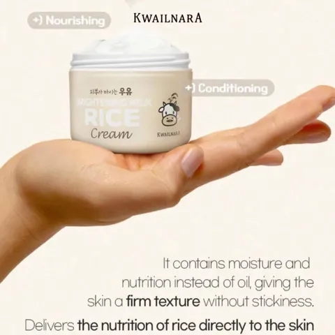 Kem sữa gạo Kwailnara Brightening Milk Rice Cream giúp mờ vết nám và làm đều màu da Hàn Quốc 100ml