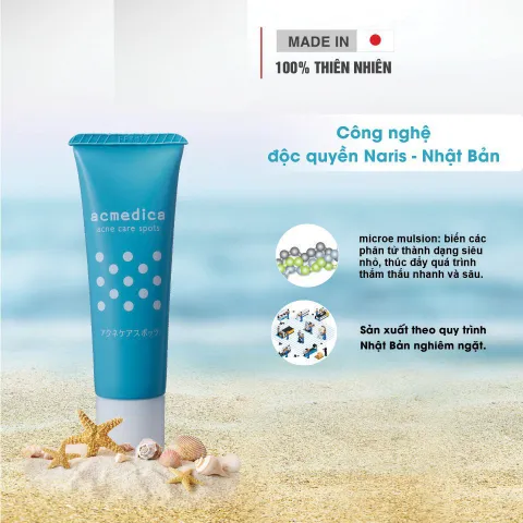 Gel ngừa mụn, ngăn ngừa sẹo thâm Naris Acmedica Acne Care Spots Nhật Bản 25g