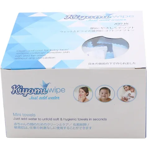 Khăn Mặt Nén Đa Năng Dạng Kẹo Tiện Lợi Nhật Bản Kiyomi loại 100 viên / 50 viên size 22x24cm