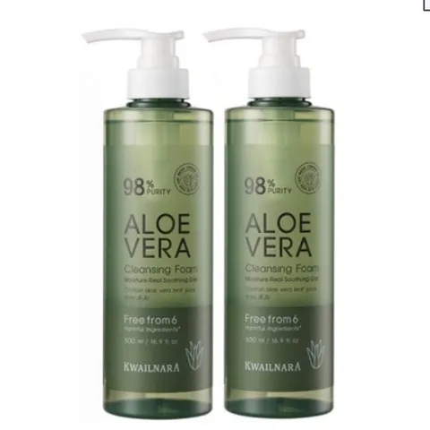 Sữa rửa mặt lô hội dưỡng ẩm và làm sạch sâu Kwailnara Aloe Vera Cleansing Foarm 98% Purity 500ml