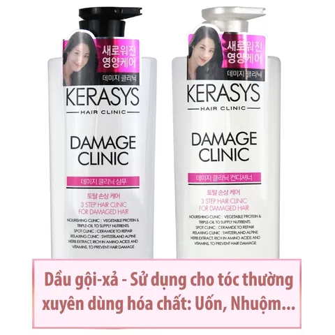 Dầu Gội/ Xả Ốc Sên Giúp Tóc Thơm và Mềm Mượt Kerasys Damage Clinic 600ml - Cải thiện tóc hiệu quả