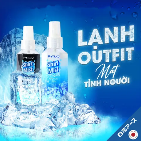Xịt lạnh quần áo làm mát cơ thể Hakugen Earth Shirt Mist Nhật Bản 100ml