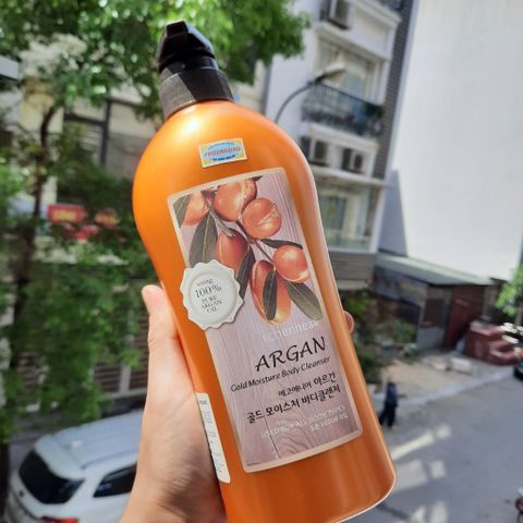 Sữa tắm thảo dược 100% Argan dưỡng da mềm mại, thư giãn Welcos Gold Moisture Body Cleanser 730gr