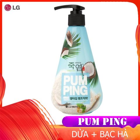 Kem đánh răng PumPing trái dừa + bạc hà hơi thở thơm mát Hàn Quốc 285g