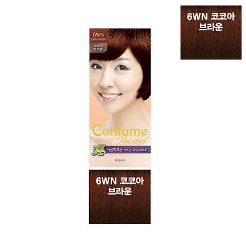 Thuốc nhuộm tóc thảo dược nâu hạt dẻ Welcos Confume Hair Color Hàn Quốc (2x60g)