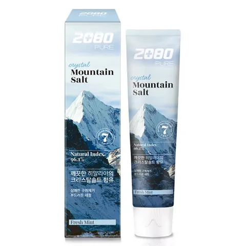 Kem đánh răng 2080 Pure Mountain Salt ngừa hôi miệng, sạch bờ nướu Hàn Quốc 125g