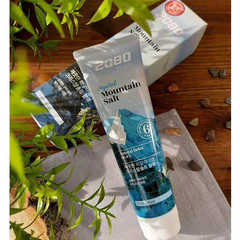 Kem đánh răng 2080 Pure Mountain Salt ngừa hôi miệng, sạch bờ nướu Hàn Quốc 125g