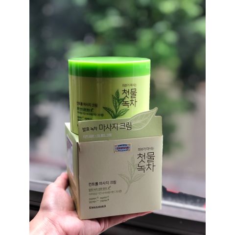 Kem massage trà xanh thảo dược Welcos Green Tea Control Hàn Quốc 300g