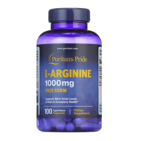 L-Arginine 1000mg Puritan Pride - Hỗ trợ tim mạch tăng cường chức năng và giải độc gan, bản lĩnh nam giới, Sản xuất Mỹ