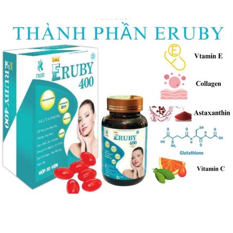 Viên uống Vitamin E-  ERUBY chống lão hóa cải thiện nếp nhăn hỗ trợ làm đẹp da