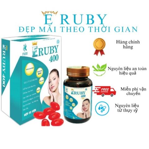 Viên uống Vitamin E-  ERUBY chống lão hóa cải thiện nếp nhăn hỗ trợ làm đẹp da