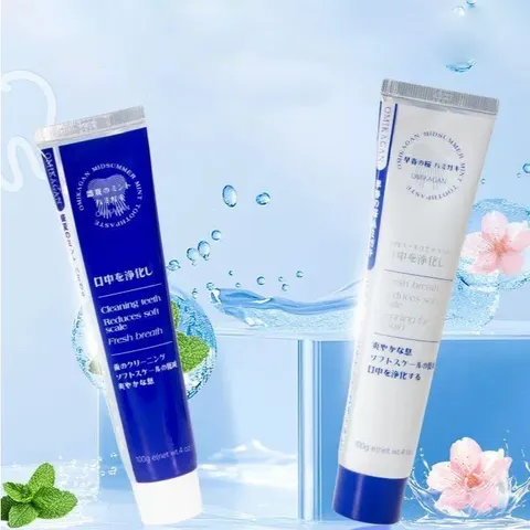 Kem đánh răng Omikagan Hoa Anh Đào, bạc hà Nhật Bản 100g - Hương thơm lãng mạn trắng răng