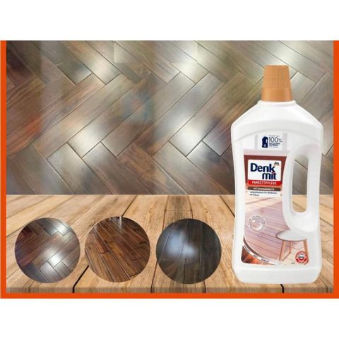 Nước lau sàn gỗ Denkmit Đức 1 lít sạch bóng, Đuổi côn trùng, Bảo vệ sàn gỗ bền đẹp