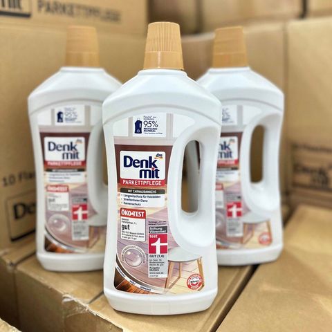 Nước lau sàn gỗ Denkmit Đức 1 lít sạch bóng, Đuổi côn trùng, Bảo vệ sàn gỗ bền đẹp