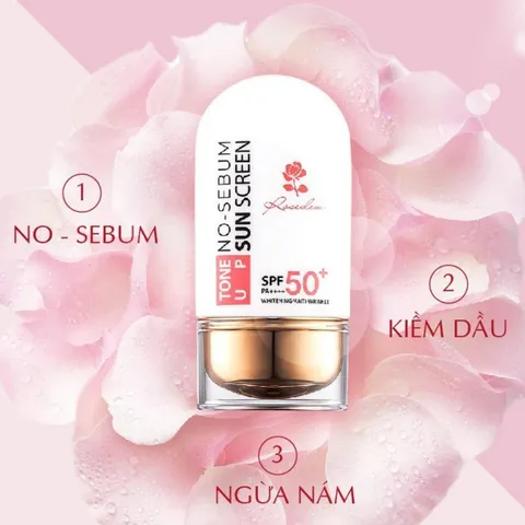 Kem chống nắng nâng tone kiềm dầu Beauskin Rose Dew Tone Up No-Sebum Sunscreen Hàn Quốc - 50ml