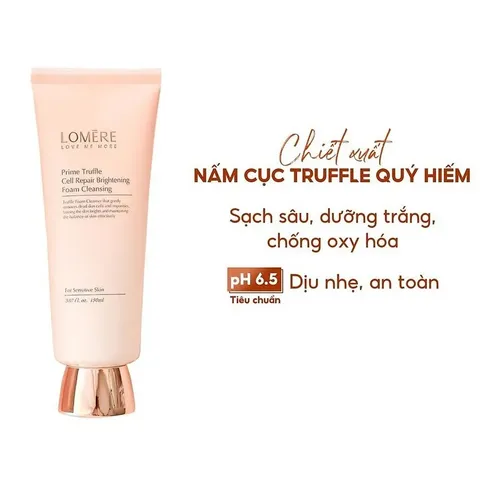 Sữa Rửa Mặt Lomere Nấm Cục Làm Sạch Sâu Lỗ Chân Lông, Dưỡng Trắng An Toàn Dịu Nhẹ Prime Truffle Cell 150ml