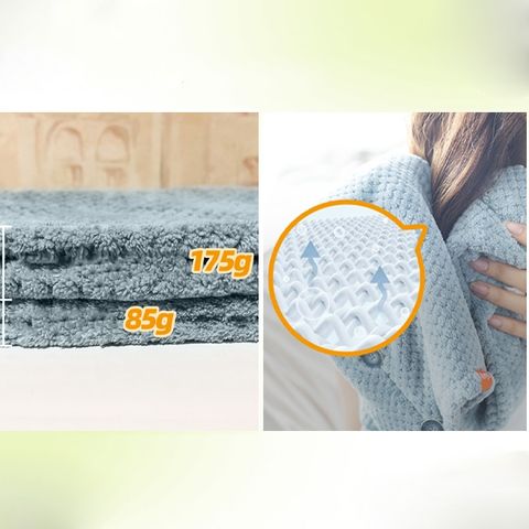 Khăn quấn ủ tóc Hmgui Nhật Bản siêu thấm hút 2 lớp vải dày dặn mềm mại 24x65cm