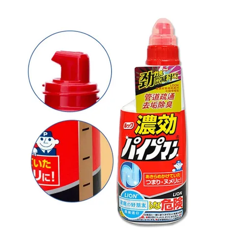 [Hỏa tốc HN] Chai nước thông tắc cống, đường ống, bồn cầu, bồn rửa bát Lion Nhật Bản 450g