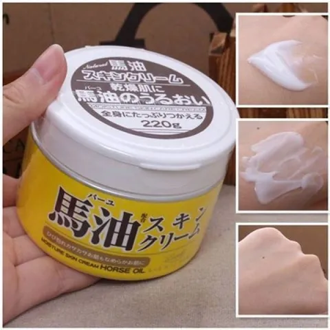 Kem dưỡng da cấp ẩm dầu ngựa Loshi Moisture Skin Cream Horse Oil Nhật Bản 220g