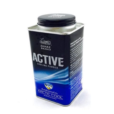 Phấn lạnh, Phấn Bột Cho Nam Snake Brand Active Power Giúp Khô Thoáng, Khử Mùi Mát Lạnh 140g
