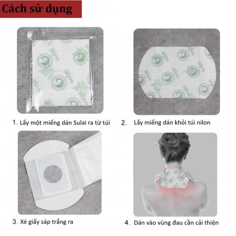 Miếng dán giảm đau cổ, vai, lưng Sulai Cervical Vertebra Thái Lan 6 miếng