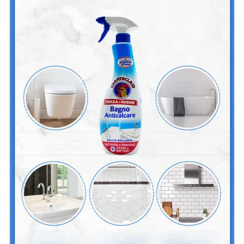 Xịt tẩy cặn canxi thiết bị phòng tắm đa năng Chanteclair Bagno Ý 625ml