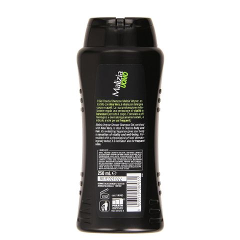 Dầu Gội Sữa Tắm Malizia Uomo hương thơm thể thao cho nam 2in1 Italy 250ml