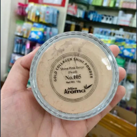 Phấn phủ bột kiểm dầu, trắng mịn Mira Aroma Gold Collagen Shine Powder 18g