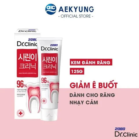 Kem Đánh Răng 2080 DR.CLINIC Đánh Bay Mảng Bám, Giảm Ê Buốt, Ngăn Ngừa Hơi Thở Có Mùi 125gr