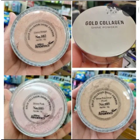 Phấn phủ bột kiểm dầu, trắng mịn Mira Aroma Gold Collagen Shine Powder 18g