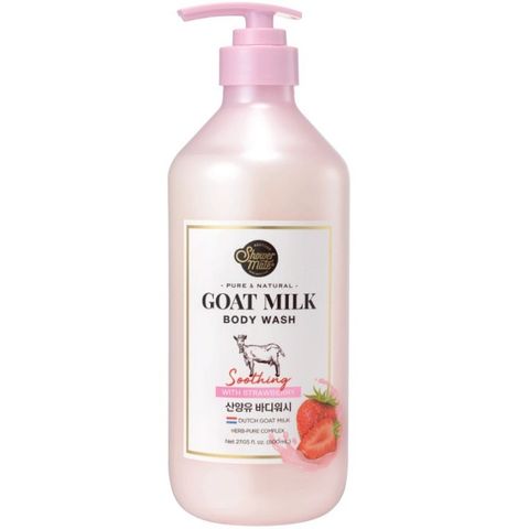 Sữa tắm sữa dê Shower Mate Goat Milk Hàn Quốc dưỡng ẩm, dưỡng trắng kháng khuẩn 800ml