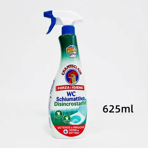 Xịt tẩy bồn cầu & Tẩy rêu nền xi măng, tẩy gạch men nhà tắm ố vàng Chanteclair WC Ý 625ml