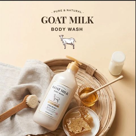 Sữa tắm sữa dê Shower Mate Goat Milk Hàn Quốc dưỡng ẩm, dưỡng trắng kháng khuẩn 800ml