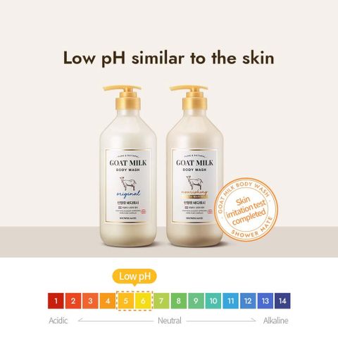Sữa tắm sữa dê Shower Mate Goat Milk Hàn Quốc dưỡng ẩm, dưỡng trắng kháng khuẩn 800ml
