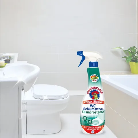 Xịt tẩy bồn cầu & Tẩy rêu nền xi măng, tẩy gạch men nhà tắm ố vàng Chanteclair WC Ý 625ml